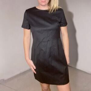 VETTA Capsule Black Organic Cotton Tencel Sheath Dress Large
